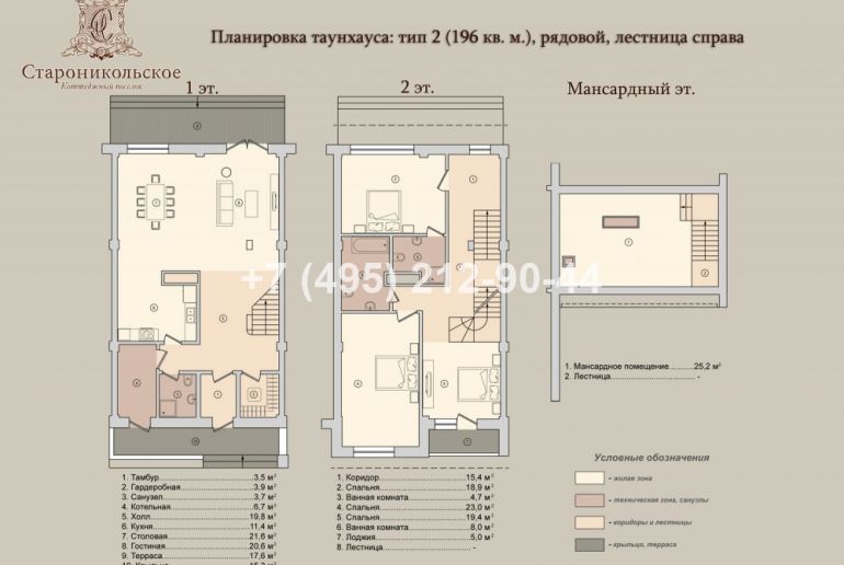 Таунхаус на Киевское шоссе, Староникольское 216м2