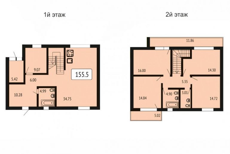 Таунхаус на Ярославское шоссе, Зеленоградский п 155.5м2